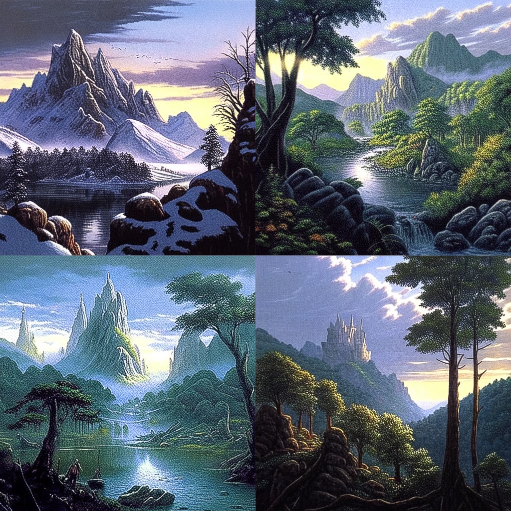 Ted Masith Ted Nasmith Midjourney style | Andrei Kovalev's Midlibrary 2.0