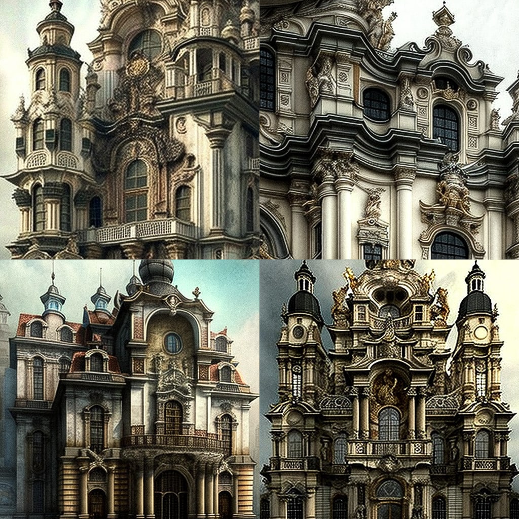Baroque architecture Midjourney style | Andrei Kovalev's Midlibrary 2.0
