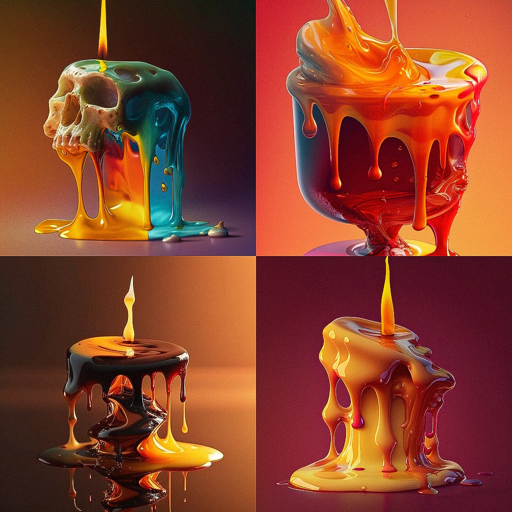 Melting wax Midjourney style Andrei Kovalev's Midlibrary 2.0