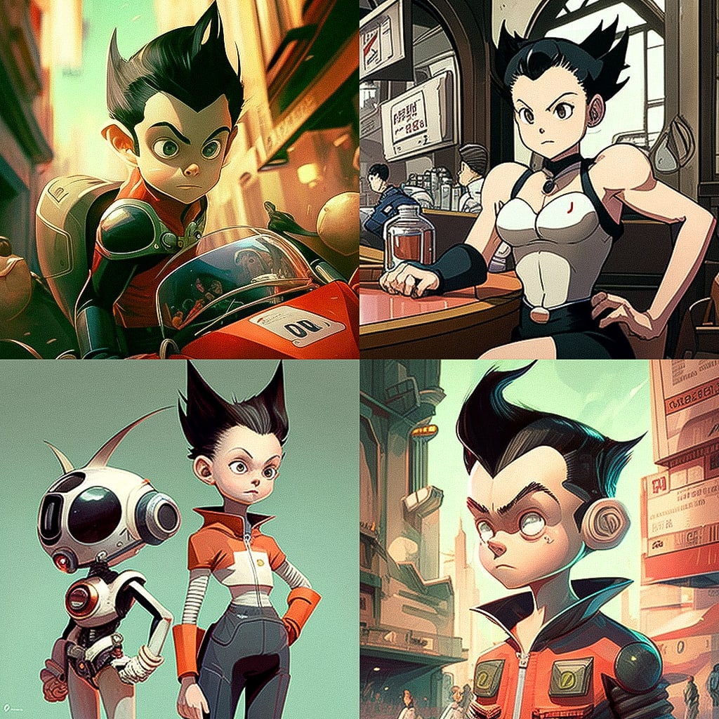 Astro Boy Midjourney style Andrei Kovalev's Midlibrary 2.0