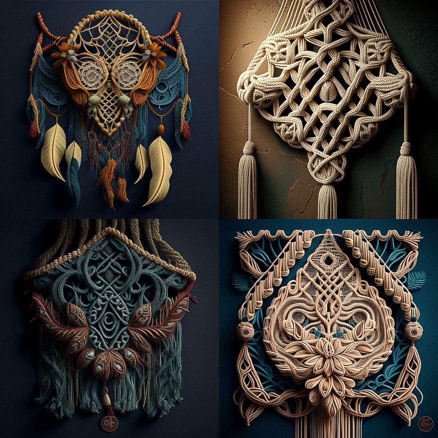 Macrame Midjourney style Andrei Kovalev's Midlibrary 2.0