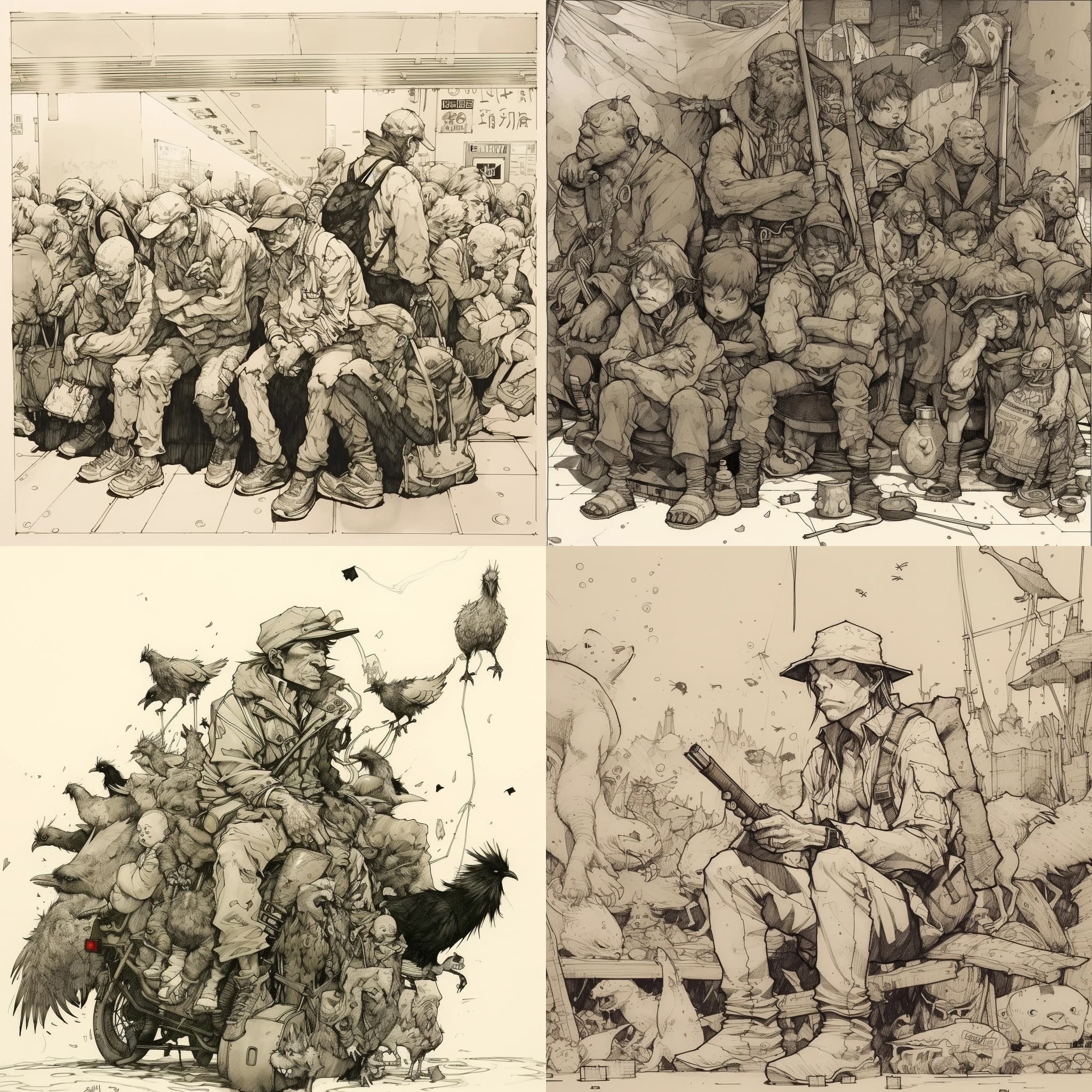 Kim Jung Gi Midjourney style Andrei Kovalev's Midlibrary 2.0