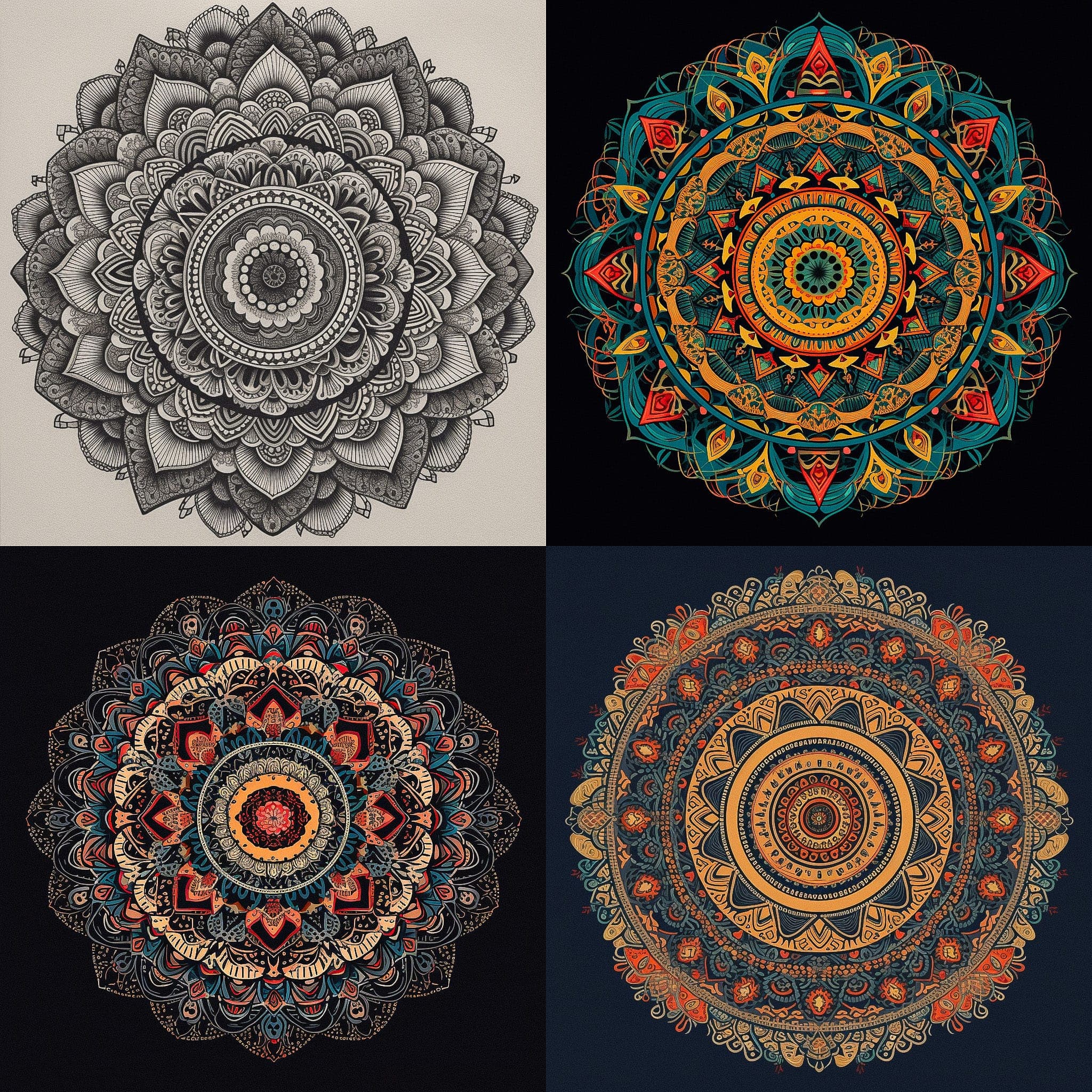 Mandala Midjourney style | Andrei Kovalev's Midlibrary 2.0