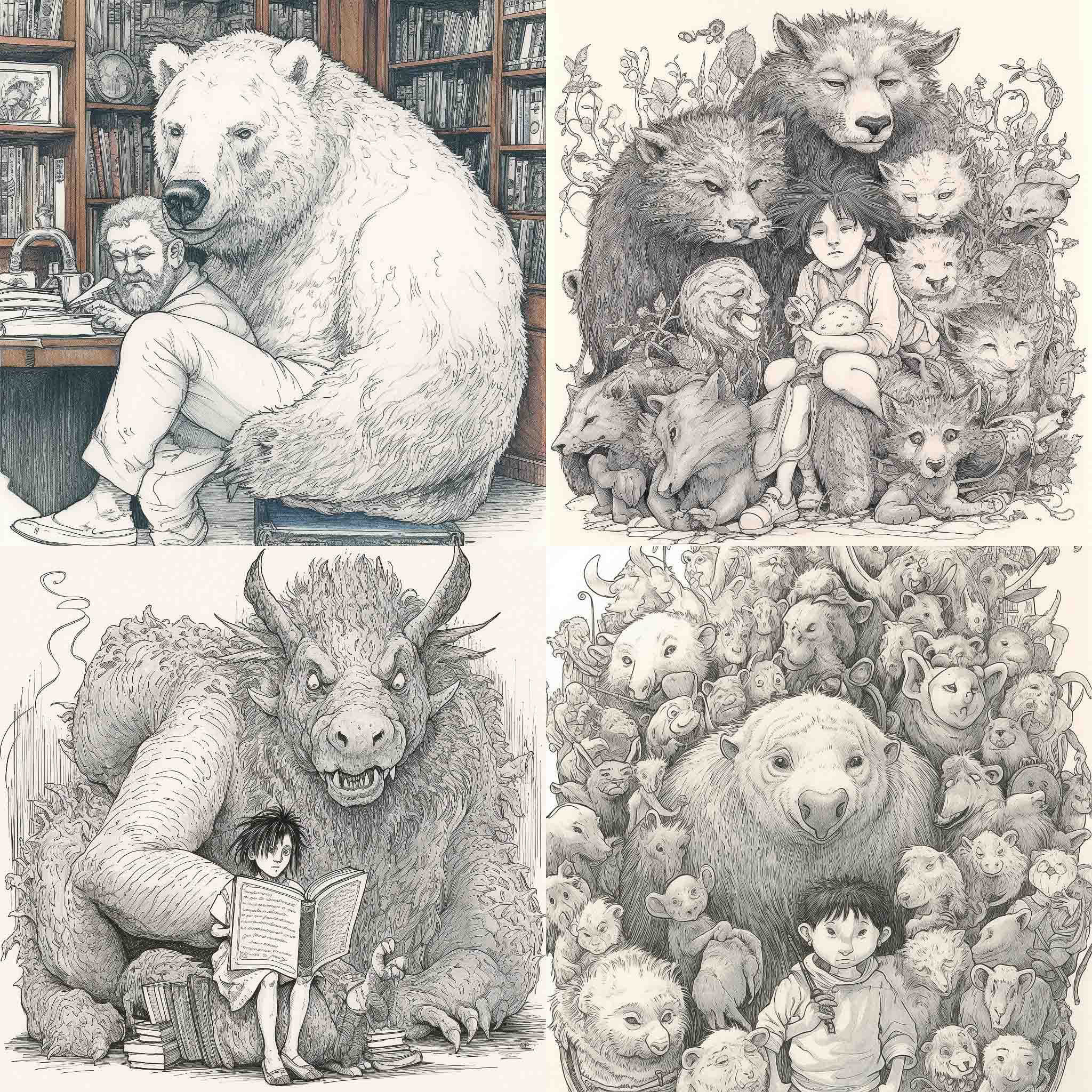 Chris Riddell Midjourney style | Andrei Kovalev's Midlibrary 2.0