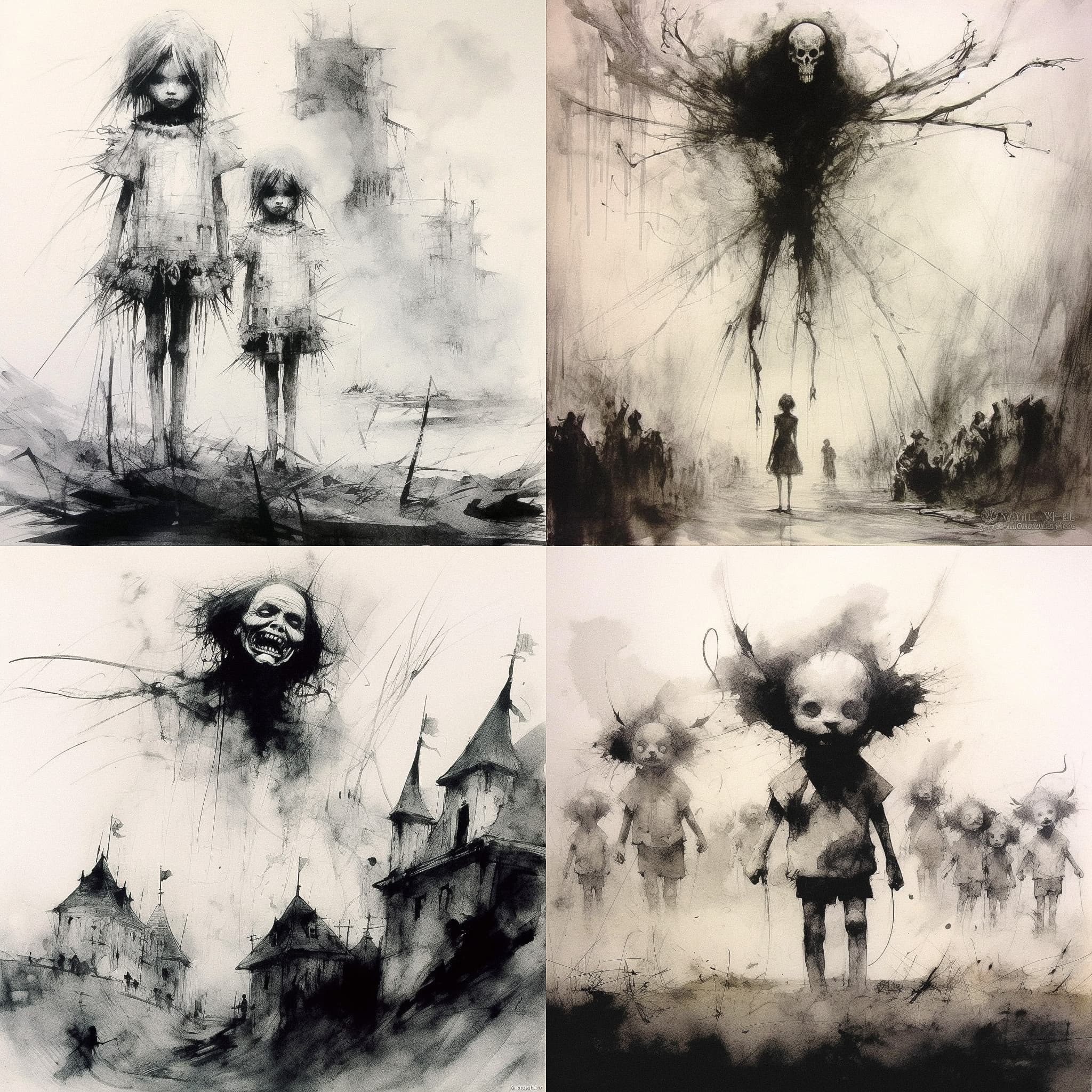 Stephen Gammell Midjourney style Andrei Kovalev's Midlibrary 2.0