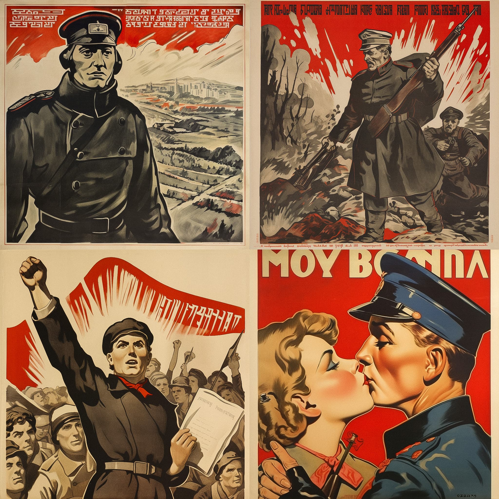 Propaganda art Midjourney style Andrei Kovalev's Midlibrary 2.0