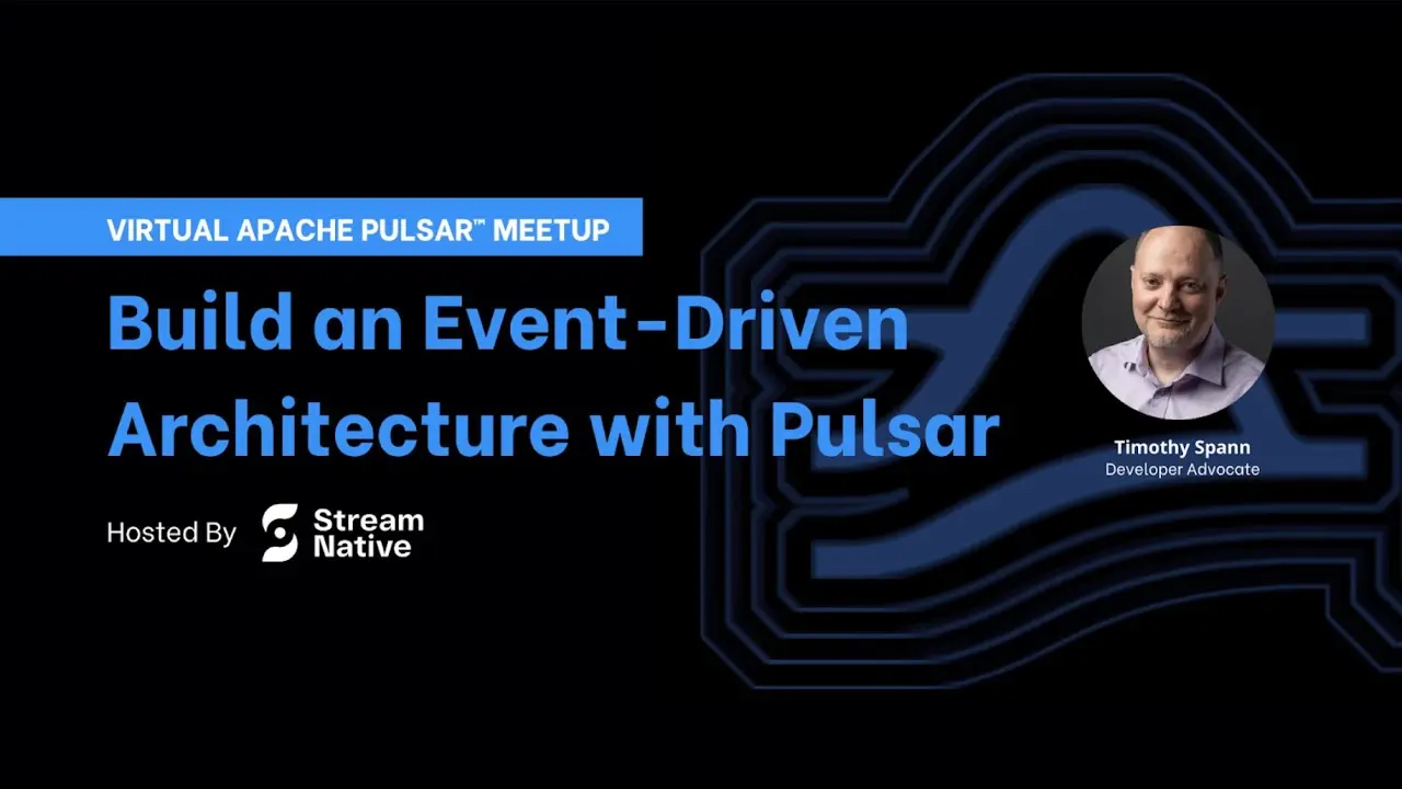 Thumbnail of a webinar with picture of Timothy Spann and logo streamnative
