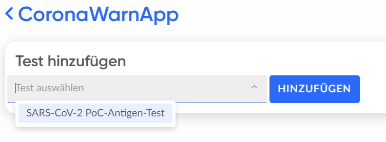 Corona Warn App Antigen Test hinzufügen in anny