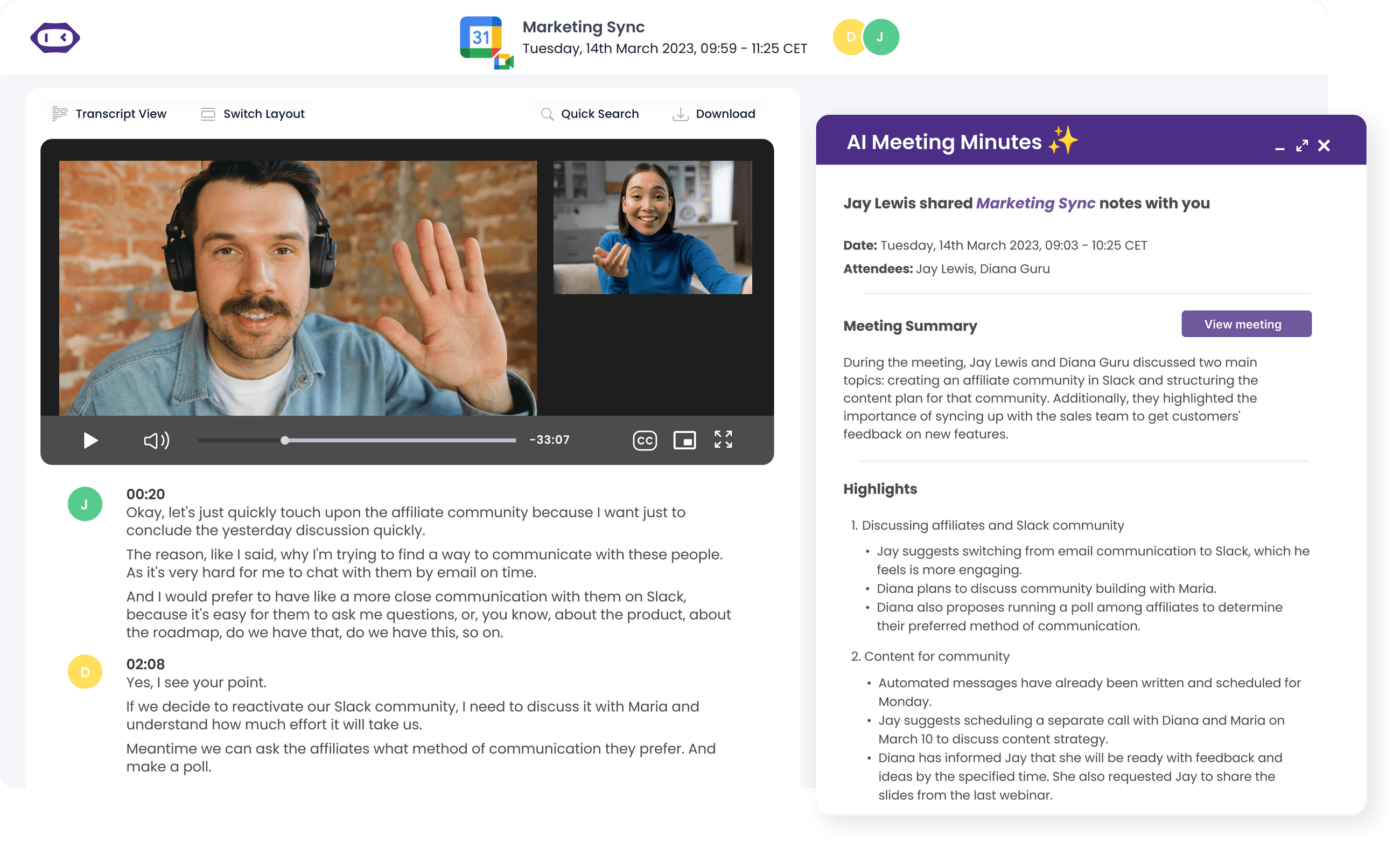 AI Meeting Minutes | MeetGeek Meeting Assistant