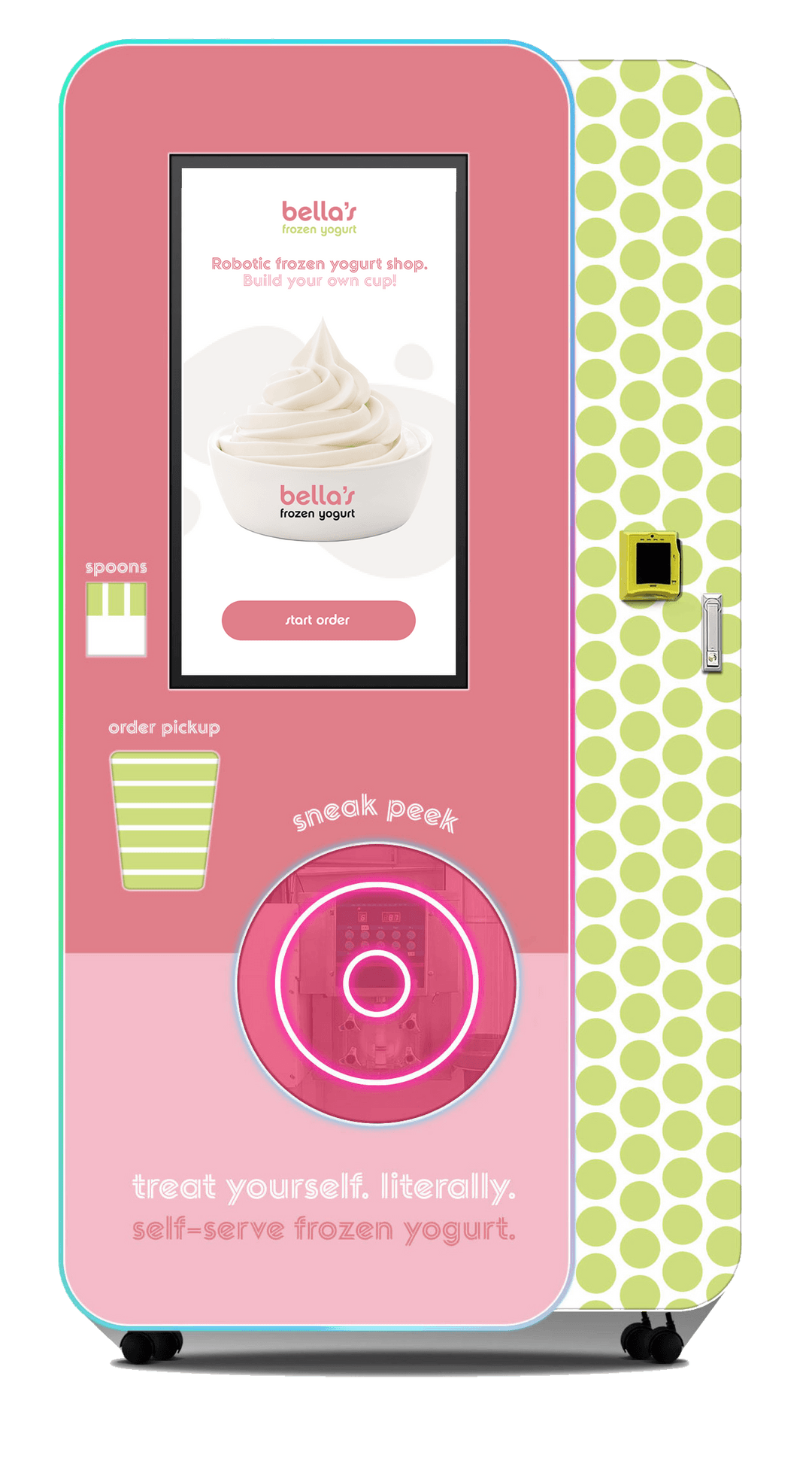 Bella's Automated robotic frozen yogurt machine