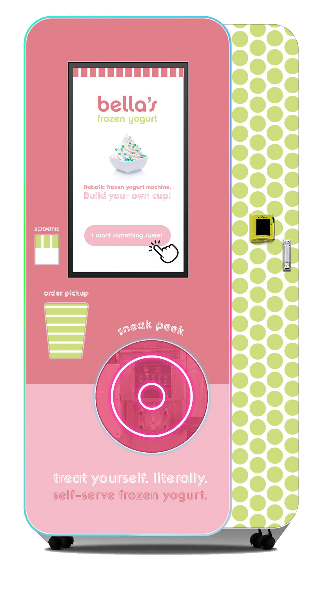 Bella's Automated robotic frozen yogurt machine