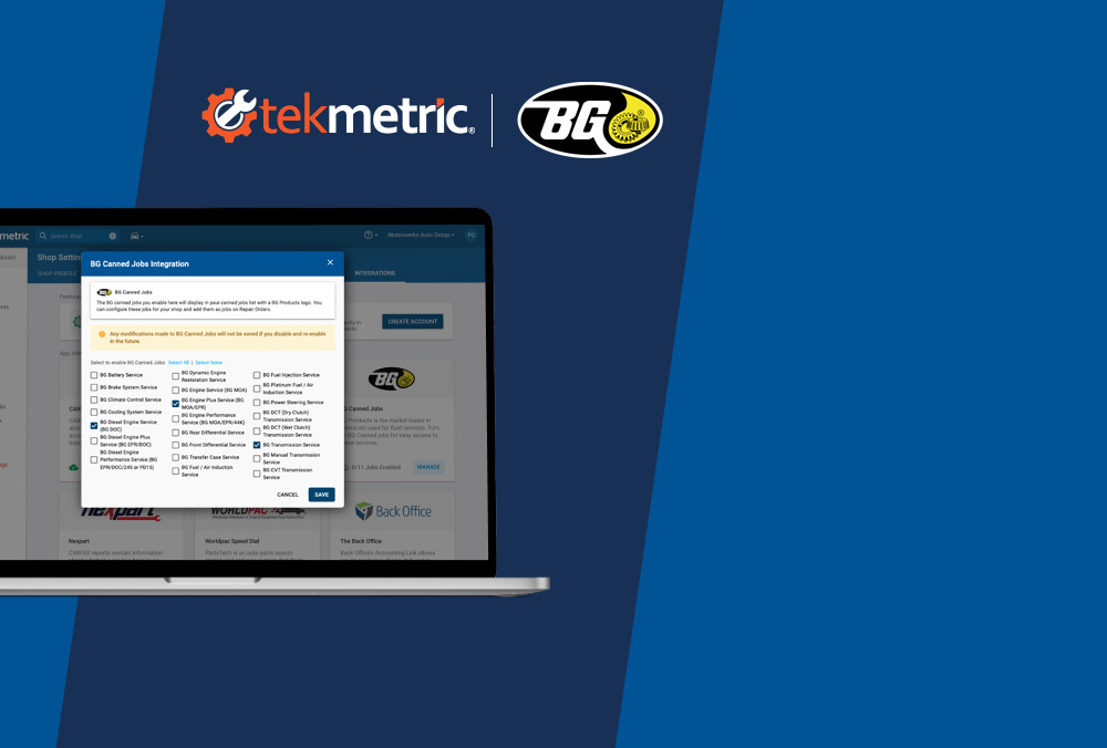 How Tekmetric Canned Jobs Sell More BG Products