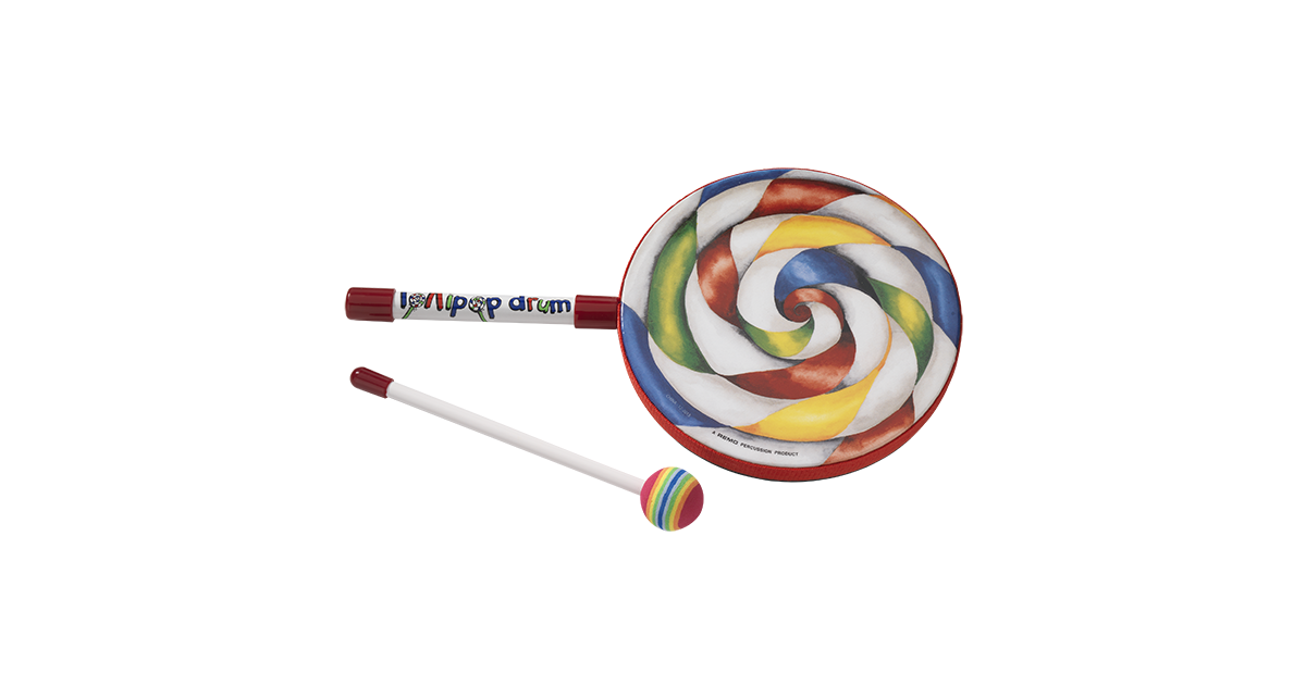 Tambour Enfant Remo Lollipop Drum - 6 Pouces, Léger, Avec Mailloches